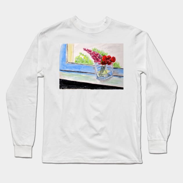 Window Bouquet Long Sleeve T-Shirt by cjkell